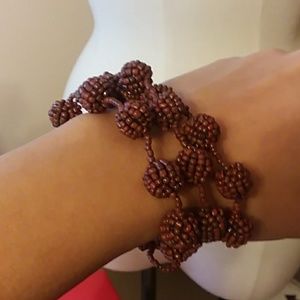 Reddish brown beaded btacelet